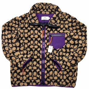 Rare NWT Coach C0633 Tan, Black, Purple Signature Monogram Sherpa Jacket